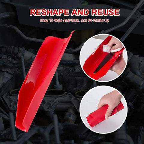 Flexible NBR Oil Drain Tool Funnel That Bends Into Any Shape No Spill Reusable Oil Filter Funnel Portable Draining Gadget