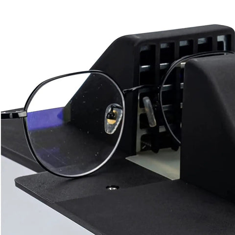 Heavy Duty Eyeglasses Frame Heater With Fully Adjustable Temperature Settings For Optical Lens Repair And Plastic Frame Remelting Slick Build Hot Cold Air Switch Top Shelf 1500 Watt Pro Gear, black frame in heater.