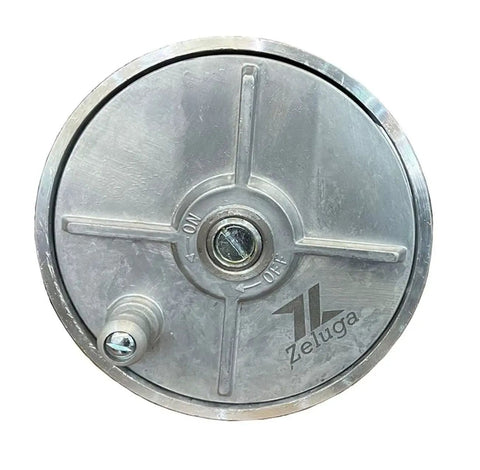 Top view of Lightweight Aluminum Tie Wire Reel With Rewind Knob, Quick Pre Coiled Wire Feed, showing rugged alloy and steel construction