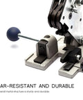 Close-up of Hella Secure Manual Strapping Tool For Sealing Boxes And Cartons, showing durable metal structure and lever for operation.