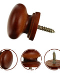 Solid Wood Cabinet Knob Set With Vintage Door Handles Self Tapping Easy Install Cupboard Dresser Knobs Wood Furniture Pulls For Cabinets And Doors Door Pull Handles 8 Pieces