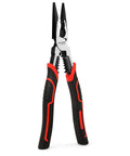 9 Inch Needle Nose Pliers With High Leverage Heavy Duty 4 In 1 Multifunction Long Nose Pliers Wire Cutter Stripper And Terminal Crimping Bi Material Soft Grips For Comfort And Precision.