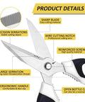 Heavy Duty Scissors Set With Ultra Sharp Stainless Steel Blades And Protective Cover For Easy Cutting Cardboard Wires Fabric Leather Iron Mesh, Pro Grade Ergonomic Handles For All Day Comfort And Precision