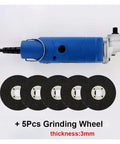 Pro Grade Angle Grinder Kit With Grinding And Polishing Discs For Immaculate Metal Surfaces, mini electric angle polisher with 5 grinding wheels.