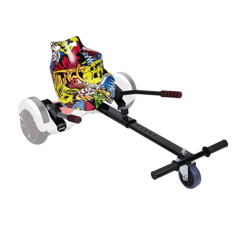 Colorful Go Kart Attachment For Hoverboards 6.5 To 10 Inch Safe Sit Down Ride For Kids And Adults Adjustable Seat Easy Assembly Smooth Steering With Foam Handles Converts Any Hoverboard Into A Sturdy Mini Kart
