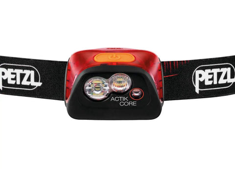 Rechargeable 450 Lumen Headlamp With Red Night Vision for all night adventures, black strap with red accents