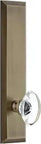 Fifth Avenue Tall Plate Dummy With Provence Knob in Vintage Brass, Single Dummy, Solid Forged Brass Construction for 84 inch or taller doors