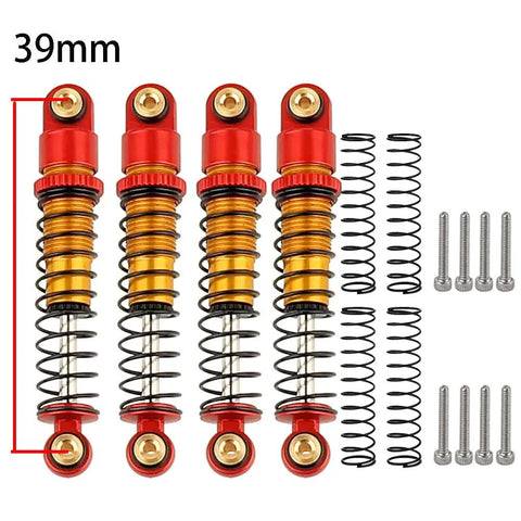 39mm Aluminum Threaded Adjustable RC Shock Absorber Oil Damper For SCX24 Gladiator C10 JLU Deadbolt B17 Axial 1/24 RC Crawler