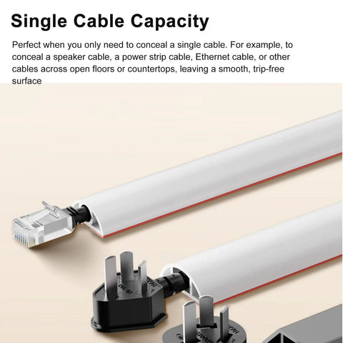 Flexible Pvc Cable Channel And Wall Covers Straight Up Tidy Your Mess Snazzy Wire Loom Raceway for single Ethernet and power cables.