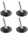 Heavy Duty Adjustable Furniture Glide Feet With Ultrasoft Wool Base Snappy Quick Click Pins And Swivel Cups showing four pieces with threaded legs.