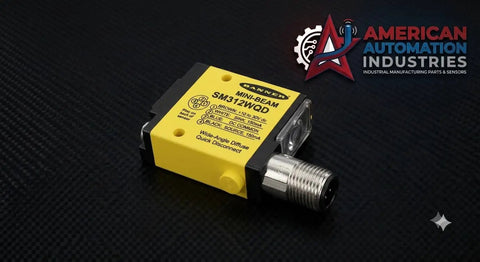Mini Beam SM312WQD Wide Angle Diffuse Photoelectric Sensor With Quick Disconnect Connector For Reliable Object Detection In Industrial Automation And Packaging Lines, yellow housing