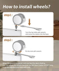 Installation guide for Lockable Stem Caster Wheels Set Of 4, 2.5 Inch White Swivel Casters With M8 Metric Threads, wrench fixing steps