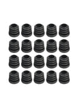 Rock Solid 20 To 100 Piece Round Plastic Chair Leg Protectors And End Caps For Furniture Table Feet. Easy slide on black PE 14mm chair leg tips, 20 pieces
