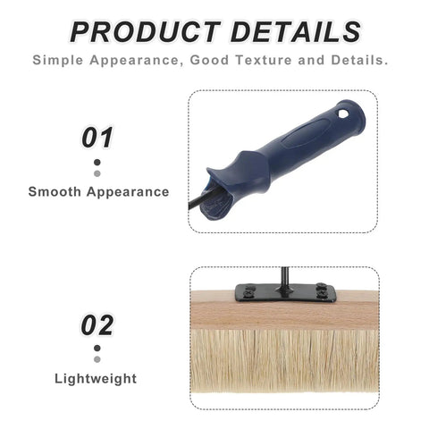 Beast Mode Heavy Duty Wood Stain Brush For Texture And Deck Stain Application showing handle and dense bristles