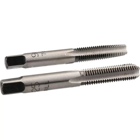 Boss Level M9 X1.25mm Metric Tap Set Made From Premium Hardened Tungsten Steel. Two right hand taps with threaded design.