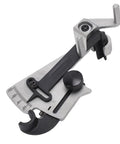Precision Sharpener Angle Adjuster With Clamp For Custom Woodworking, Door Frame Crafts, And Cabinet Decorations To Perfectly Grind Any Cutter Size Fast, showing black and silver metal construction.