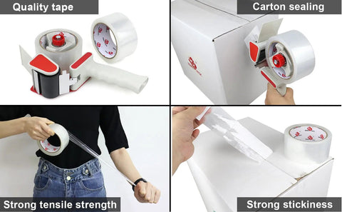 Heavy Duty Packing Tape Dispenser With Clear Shipping Rolls Quick Release Tape Gun Features Comfort Grip And Smooth Glide Action Makes Taping Boxes A Total Breeze Daily