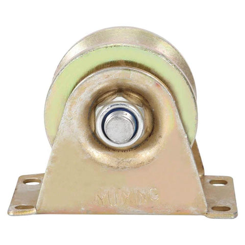 Front view of 2 Pack 60mm Sliding Gate Roller Set With Steel V Type Wheel Track For Smooth Quiet Sliding Doors Heavy Duty Gate Replacement Parts Built To Handle Heavy Use And Last Longer In High Traffic Installations