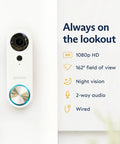 Video doorbell from 9 Piece Wireless Home Security System Gen 3 With features and specifications listed beside it.