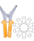 Premium Woodworking Miter Clamps Pliers Kit With Ten Durable Spring Clamps And One Adjustable Plier For Precision Cutting Secure Joints And Pro Level Finish On All Your Diy Projects Today, orange handle