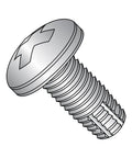 ProGrade FourZeroOne Stainless Steel Panhead Screws With Phillips Drive And Type F Thread Cutting Edges For Heavy Sheet Metal And Plastic Builds In Size Two FiftySix By ThreeSixteenths Long Plain Surface image showcasing a single screw with a flat head and cross slot.