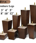Wood Furniture Legs 3 Inch Sofa Legs Pack Of 4 Square Couch Legs Brown Eco Friendly Rubber Wood Mid Century Modern Replacement