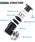 Exploded view of male elbow push to connect fittings for pneumatic systems, 8mm tube OD x 3/8 inch BSP, featuring copper/plastic components.