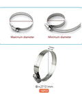 Beefed-Up Stainless Steel Hose Clamp 27-51mm 1-2 Inch Worm Gear Band Clamp maximum and minimum diameter view