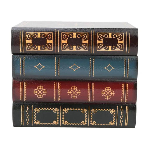 European Style Hollowed Out Decorative Fake Book Safe With Hidden Compartment to Stash Jewelry and Cash, stack view