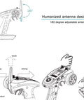 Illustration of GT5 2.4GHz 6 Channel RC Transmitter With BS6 Receiver For RC Cars And Boats featuring adjustable antenna.