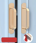5.7 Inch Self Adhesive Cabinet Handle Stick On Aluminum Barn Door Pull for Closet Kitchen Cupboard Drawer Gold Finish Set Of 2