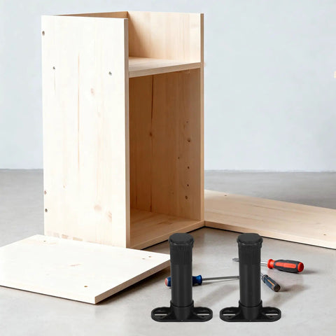 Adjustable Cabinet And Table Legs With Locking Buckle No Tool Height Adjust Easy Setup Plastic Pillar Feet For Uneven Floors