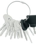 12 Heavy Equipment Forklift Keys Master Set On One Ring, Ignition And Access Keys for various brands, organized on a metal ring