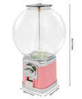 Pink High Capacity Candy Gumball Vending Machine Built Different With Hella Tough Plastic Shell and Super Slick Capsule Action for Totally Secure Straightforward Use At Game Rooms, 50cm tall.