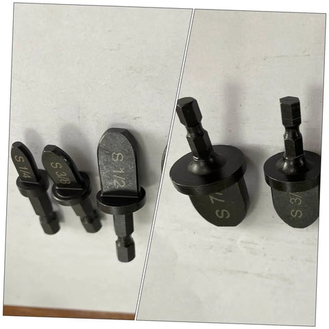 Close-up of 6 Piece Copper Tube Expander Set For Air Conditioner Swaging And Bearing Maintenance Tools showing drill bit swagers.