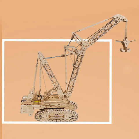Hands On 3D Wooden Puzzle RC Crane Model Kit With Remote Control Mechanical Lifting Arm Grabbing And Rotation Desktop Display Gift For Adults Teens Hobbyists And Collectors 800 Pieces, 86x80x26 cm wooden crane model with hook