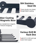 Heavy Duty Magnetic Power Tool Rack And Organizer For Garage Or Workshop With Four Slot Drill Holder details