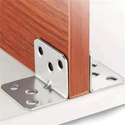 Solid As A Rock L Brackets 100 Pack Heavy Duty Corner Braces fortify furniture at a 90-degree angle with steel brackets.