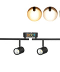 Four Head LED Track Light Kit 30W Dimmable With 2400lm CRI90 3000K 4000K 5000K Selectable in black with four adjustable heads.