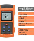 Front view of 2 In 1 Optical Power Meter And Visual Fault Locator For Fiber Optic Testing with display and specifications