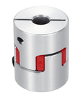 Aluminum Shaft Coupler 6mm To 6mm Flexible Spider Coupling L25mm X D20mm for 3D Printers, CNC Routers, Milling Machines, side view image.