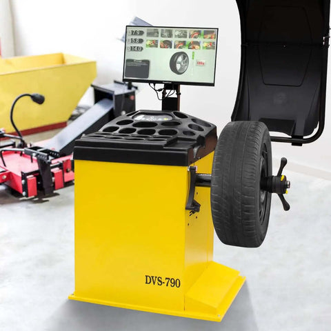 Premium Automatic Wheel Balancer with 24 Inch Color LCD Display, Auto A D Measurement, Laser Guide for 10 to 26 Inch Rims