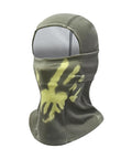 Thermochromic Color Changing Long Face Mask For Winter Cycling And Skiing Headwear Street Ready Thickened Nylon Warm Neck Gaiter With Temperature Sensitive Fabric Yellow in side view, showing color change design.
