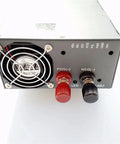 Back view of Beefy 80V 12.5A 1200W Switching Power Supply With 110 To 220 VAC Input showing fan and terminals for CNC machines