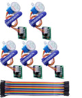 5 Pack Geared Stepper Motors 28BYJ-48 5V with ULN2003 Driver Board, Dupont Wires, Ribbon Cables, Arduino Compatible for Robotics