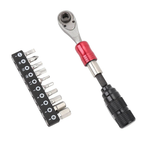 Quarter Inch Drive Ratchet Socket Set With 72 Teeth Aluminum Alloy Detachable Tool Kit Includes Two Point Five To Eight Millimeter