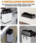 Straight Up Slick Electric Espresso Knock Box With Auto Portafilter Cleaner And Rapid Coffee Grounds Disposal Bin installed in various methods.