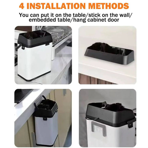 Straight Up Slick Electric Espresso Knock Box With Auto Portafilter Cleaner And Rapid Coffee Grounds Disposal Bin installed in various methods.