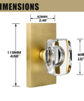 Dope Glass Crystal Dummy Door Knob Set For Interior Doors Hall Closet Non Turning Single Side Inactive 4 Pack Satin Brass Finish