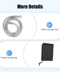 5.58ft water pipe and black storage bag for 7.93 Gallon Pressurized Water Tank For Roof Rack SUVs RVs Trucks And Jeeps Portable Durable Water Storage